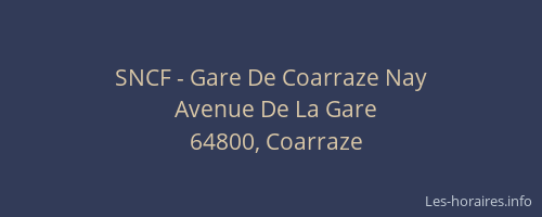 SNCF - Gare De Coarraze Nay