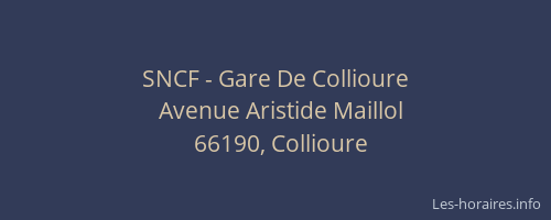 SNCF - Gare De Collioure