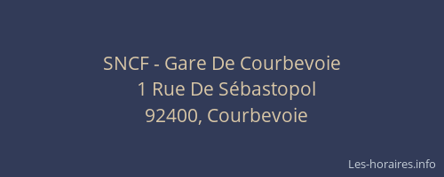 SNCF - Gare De Courbevoie