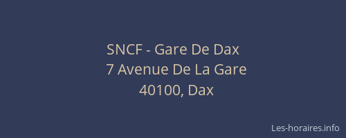 SNCF - Gare De Dax