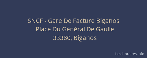 SNCF - Gare De Facture Biganos