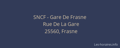 SNCF - Gare De Frasne