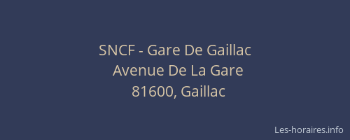 SNCF - Gare De Gaillac