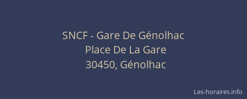 SNCF - Gare De Génolhac
