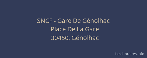 SNCF - Gare De G&eacute;nolhac