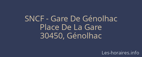 SNCF - Gare De Génolhac