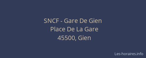SNCF - Gare De Gien