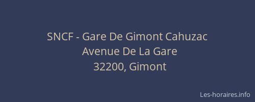 SNCF - Gare De Gimont Cahuzac