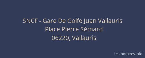SNCF - Gare De Golfe Juan Vallauris