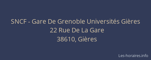 SNCF - Gare De Grenoble Universit&eacute;s Gi&egrave;res