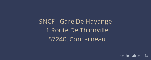 SNCF - Gare De Hayange