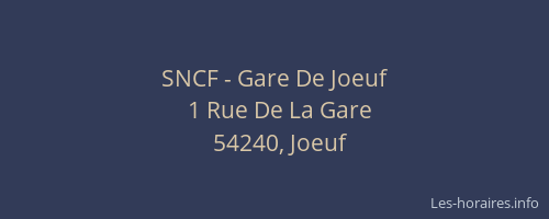SNCF - Gare De Joeuf
