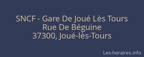 SNCF - Gare De Joué Lès Tours