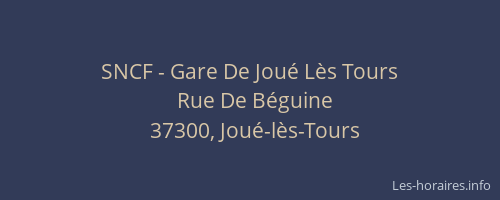 SNCF - Gare De Jou&eacute; L&egrave;s Tours