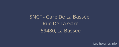 SNCF - Gare De La Bassée