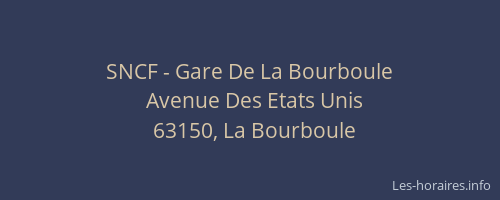 SNCF - Gare De La Bourboule