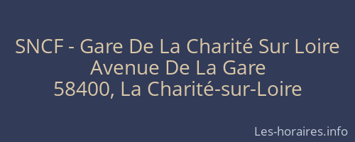 SNCF - Gare De La Charité Sur Loire