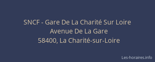 SNCF - Gare De La Charit&eacute; Sur Loire