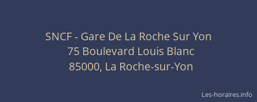 SNCF - Gare De La Roche Sur Yon