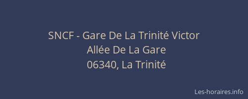 SNCF - Gare De La Trinité Victor