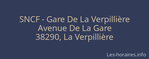 SNCF - Gare De La Verpillière