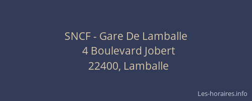 SNCF - Gare De Lamballe
