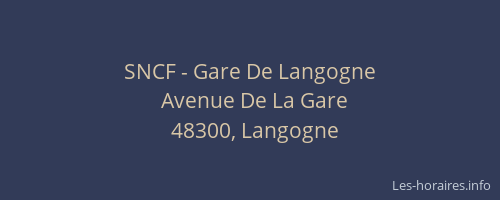 SNCF - Gare De Langogne