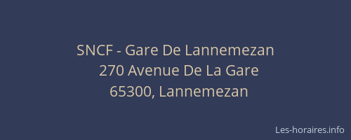 SNCF - Gare De Lannemezan