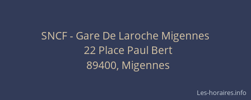 SNCF - Gare De Laroche Migennes