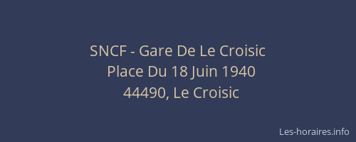 SNCF - Gare De Le Croisic