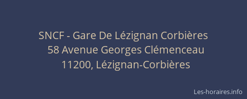 SNCF - Gare De L&eacute;zignan Corbi&egrave;res