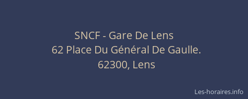 SNCF - Gare De Lens