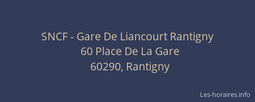 SNCF - Gare De Liancourt Rantigny