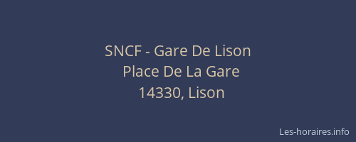 SNCF - Gare De Lison