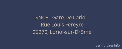 SNCF - Gare De Loriol