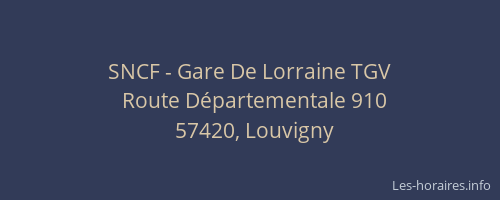 SNCF - Gare De Lorraine TGV