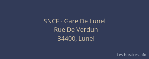 SNCF - Gare De Lunel