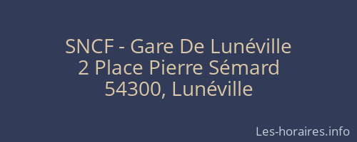SNCF - Gare De Lunéville