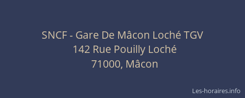 SNCF - Gare De Mâcon Loché TGV