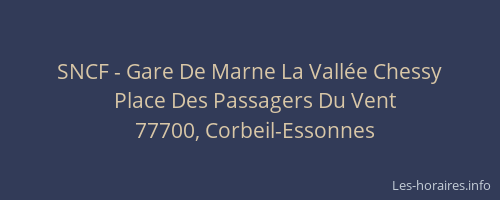 SNCF - Gare De Marne La Vallée Chessy