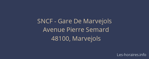 SNCF - Gare De Marvejols