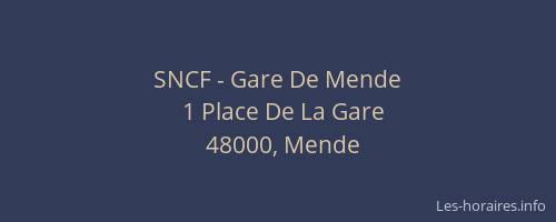SNCF - Gare De Mende