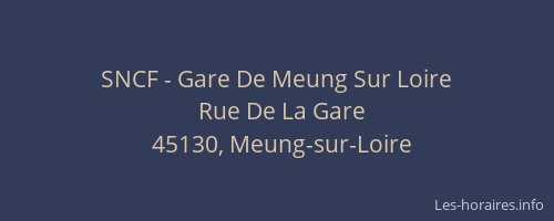 SNCF - Gare De Meung Sur Loire