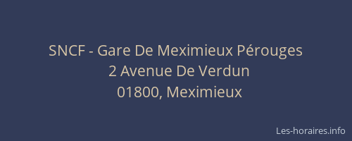 SNCF - Gare De Meximieux Pérouges