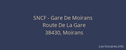 SNCF - Gare De Moirans