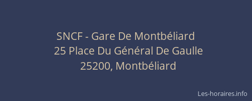 SNCF - Gare De Montbéliard