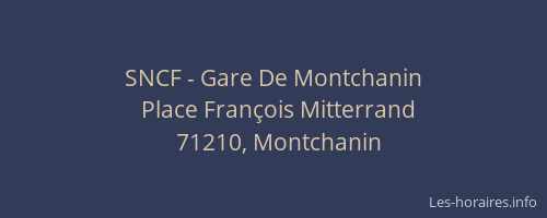 SNCF - Gare De Montchanin