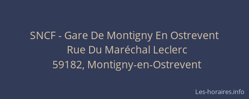 SNCF - Gare De Montigny En Ostrevent