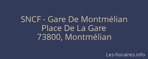 SNCF - Gare De Montmélian