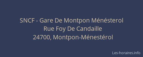 SNCF - Gare De Montpon M&eacute;n&eacute;sterol